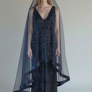 Elegant Black wedding veil black veil